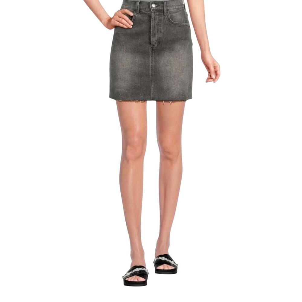 NWT Joe's Jeans Denim Skirt Anastasia Button Fly Grey Charcoal Mini 25